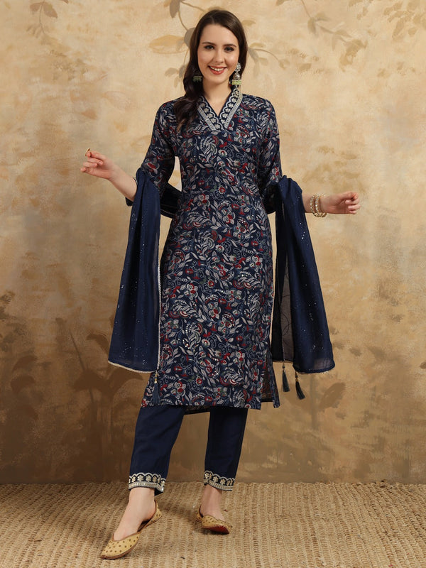 Women's Cotton Blend Kurta with Pant & Dupatta – Comfortable & Stylish