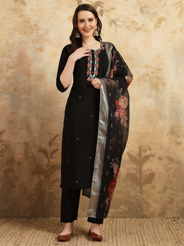 Embroidered Kurta, Palazzo & Dupatta Set – Elegant & Versatile