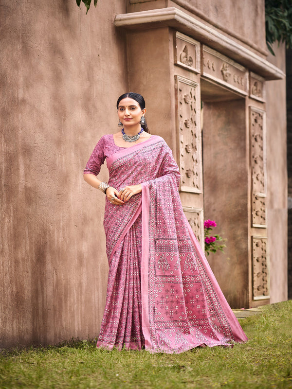 Purple Cotton Saree for Women