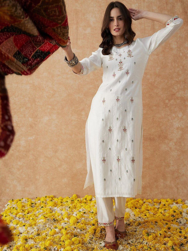 White Kurta Suit Sets for Women by Dreamstyle