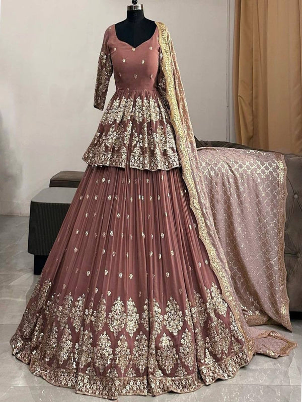 Launching New Designer Wedding Wear Look Faux Georgette Top-Lehenga  Dupatta Set