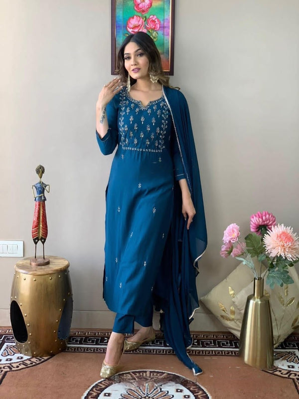 Blue Kurta Suit Set for Women - Elegant & Versatile