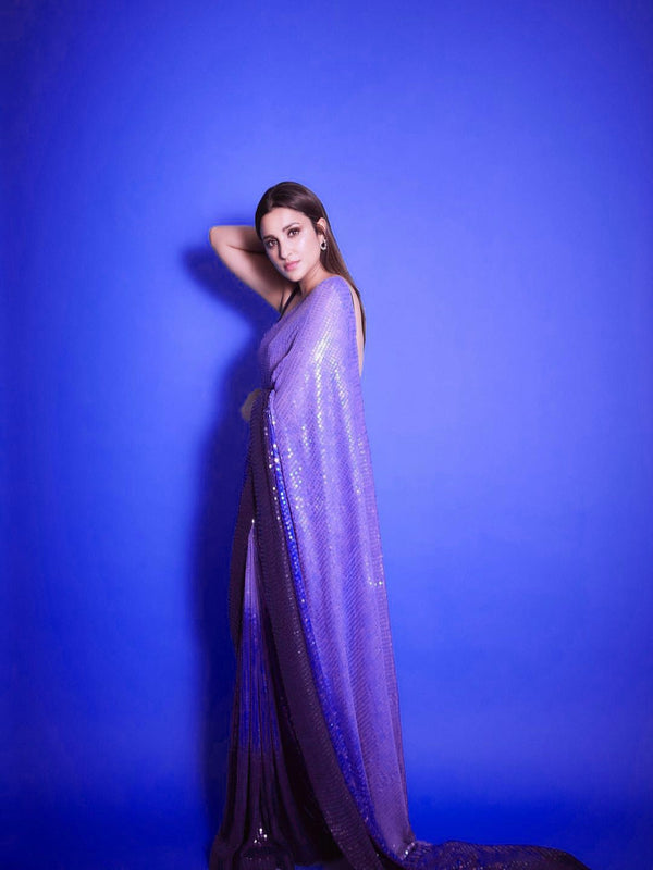 Sequin Saree Inspired by Parineeti Chopra's Style