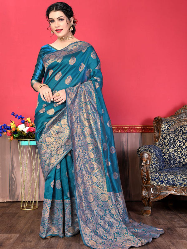 Woven Design Zari Pure Silk Banarasi Saree